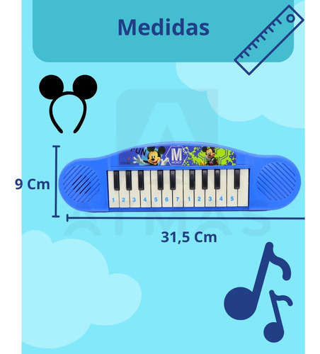 Super Teclado Piano Musical Infantil Bebe Educativo Sons Cor Mickey